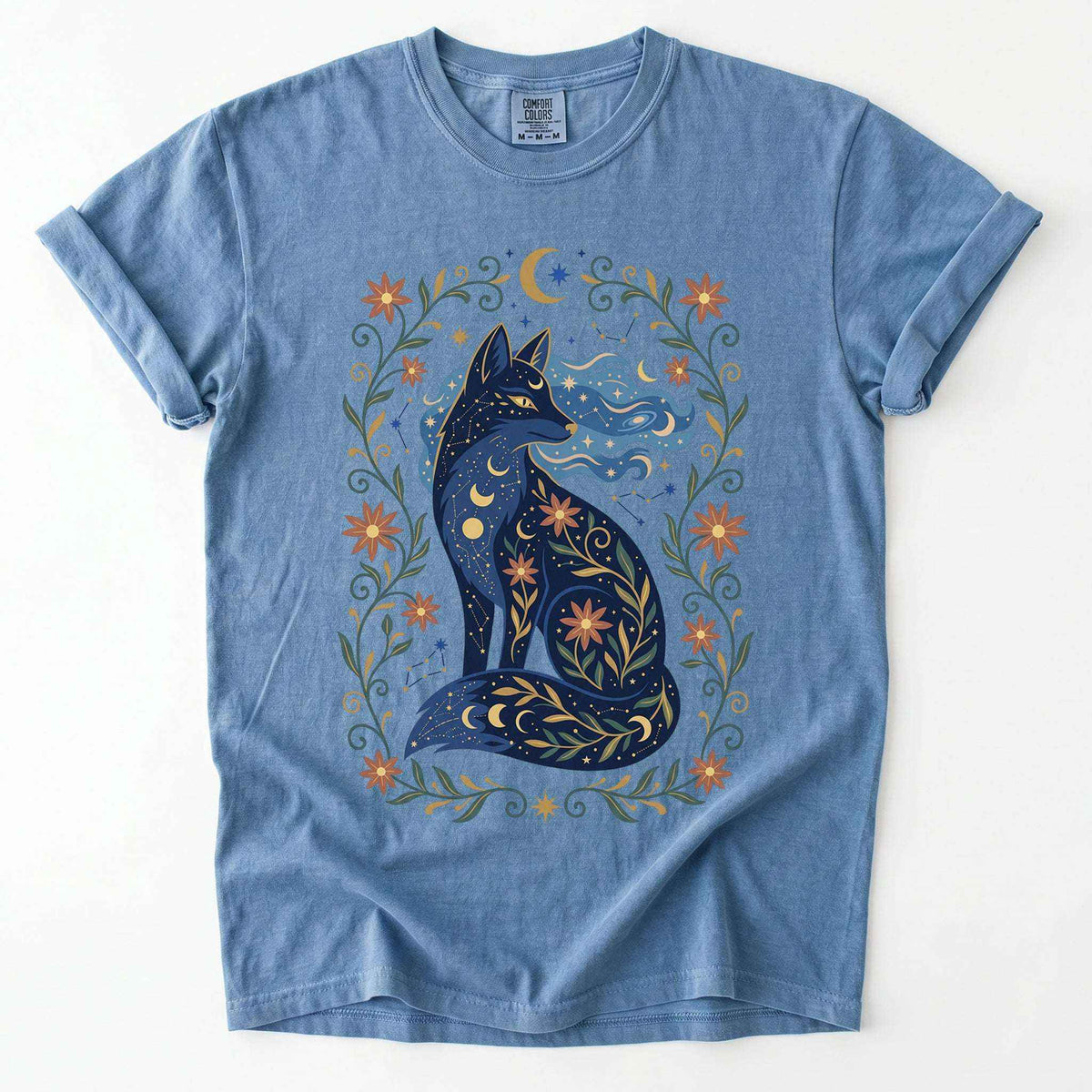 Mystic Celestial Fox Vintage Washed T-Shirt