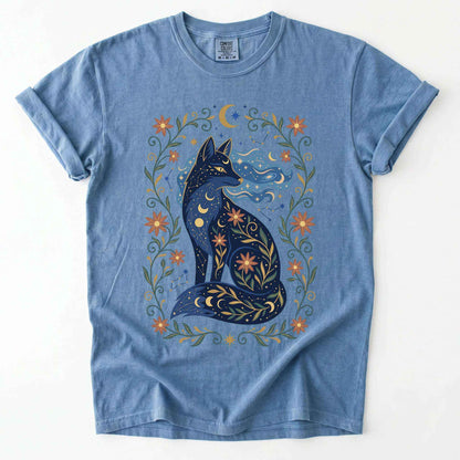 Mystic Celestial Fox Vintage Washed T-Shirt