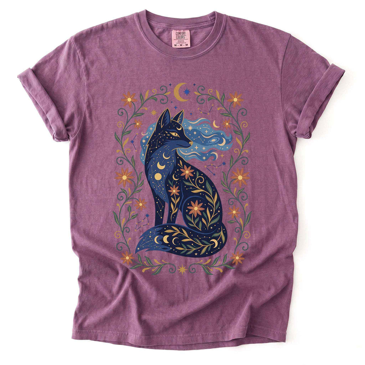 Mystic Celestial Fox Vintage Washed T-Shirt