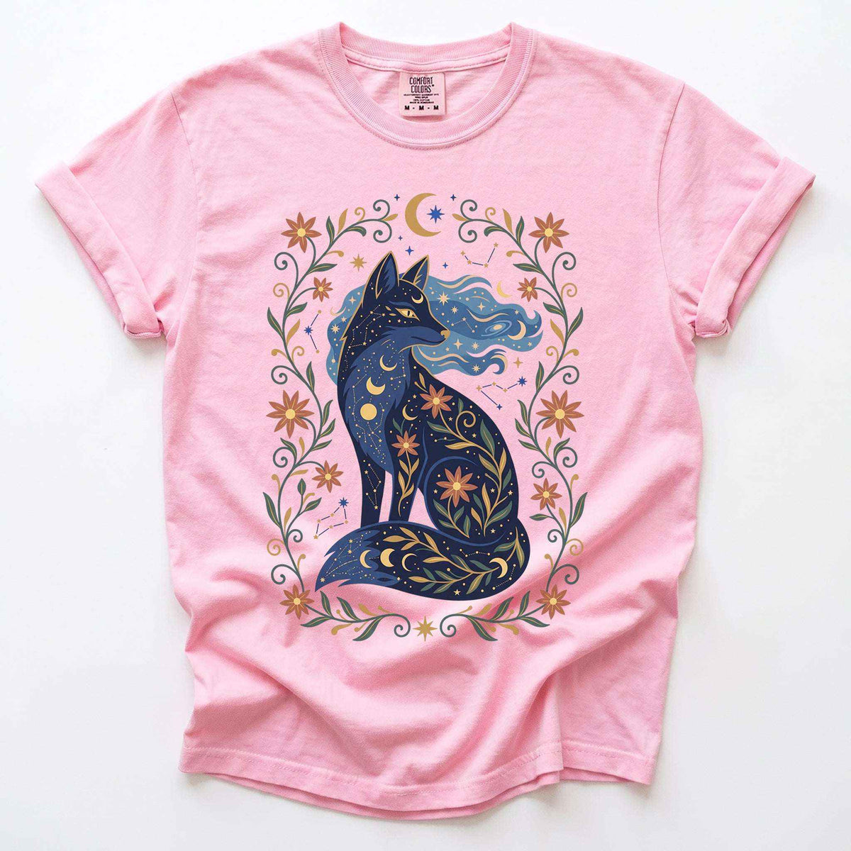 Mystic Celestial Fox Vintage Washed T-Shirt
