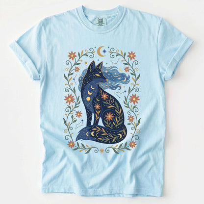 Mystic Celestial Fox Vintage Washed T-Shirt
