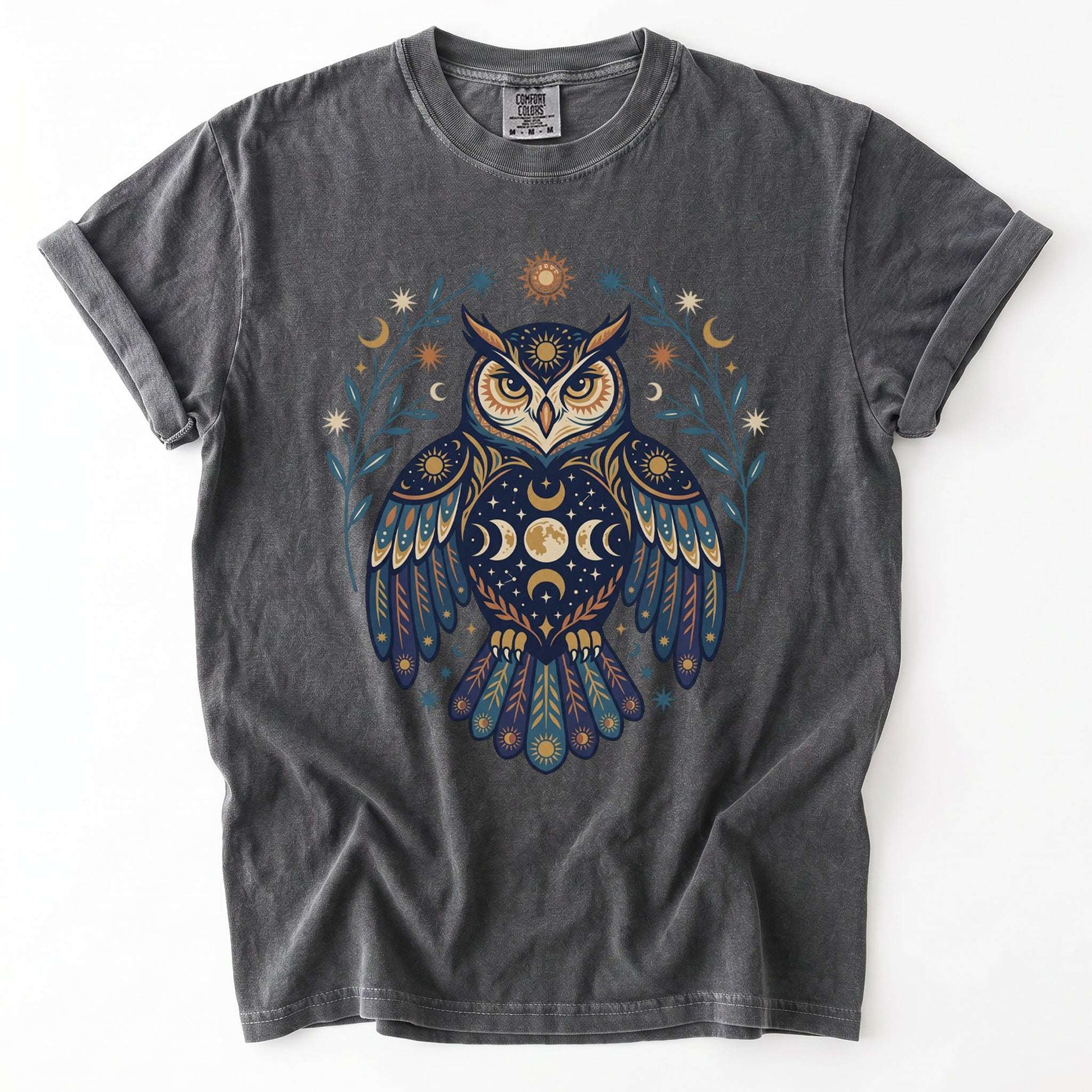Mystic Celestial Owl Vintage Washed T-Shirt