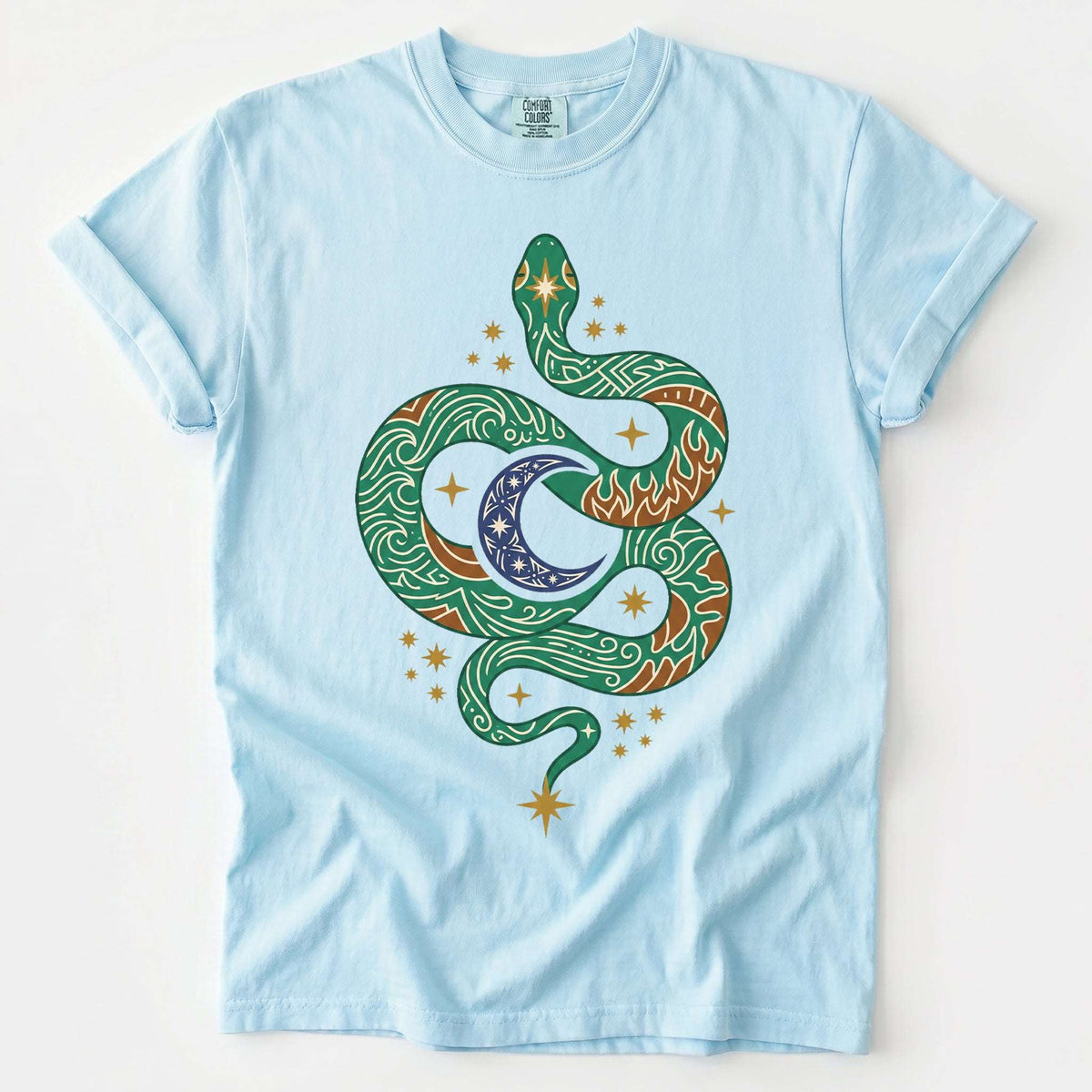 Mystical Celestial Serpent Vintage Washed T-Shirt