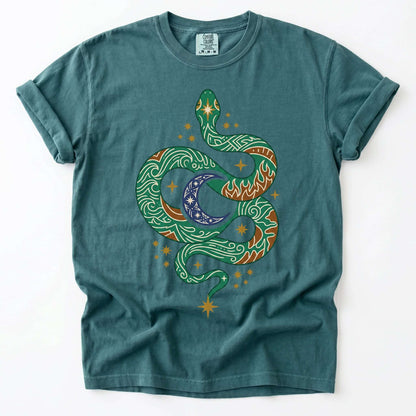 Mystical Celestial Serpent Vintage Washed T-Shirt