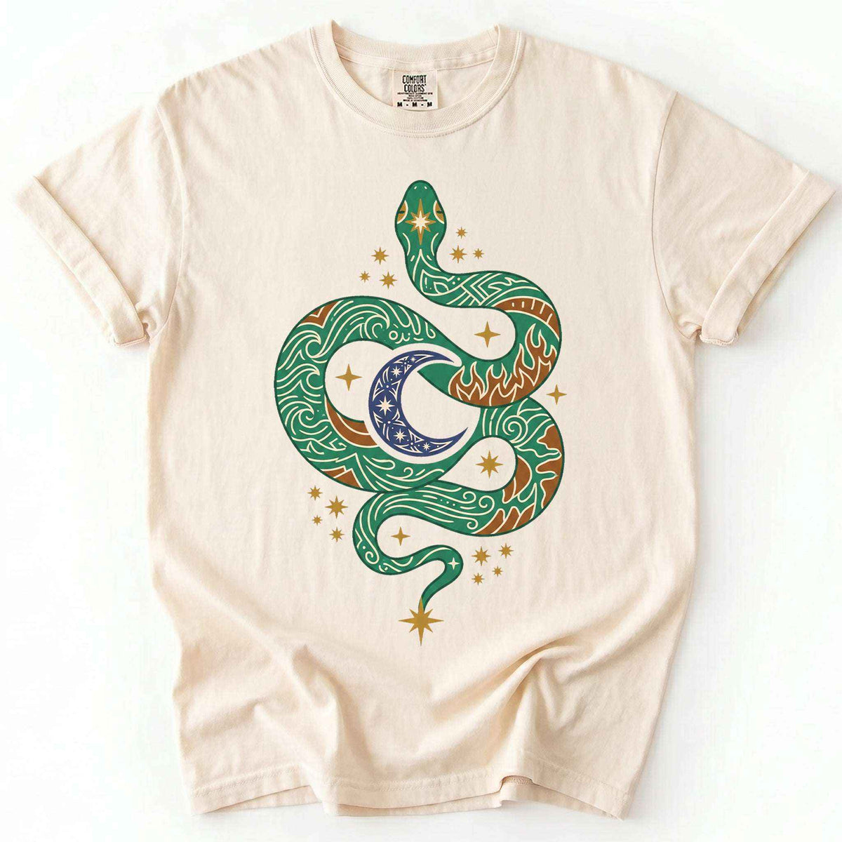 Mystical Celestial Serpent Vintage Washed T-Shirt