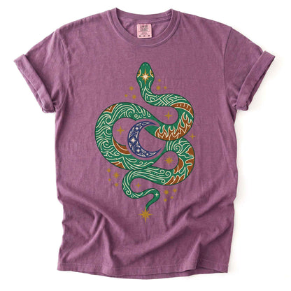 Mystical Celestial Serpent Vintage Washed T-Shirt