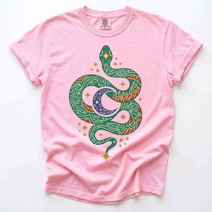 Mystical Celestial Serpent Vintage Washed T-Shirt