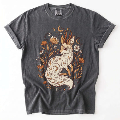 Mystical Horned Fox Vintage Washed T-Shirt