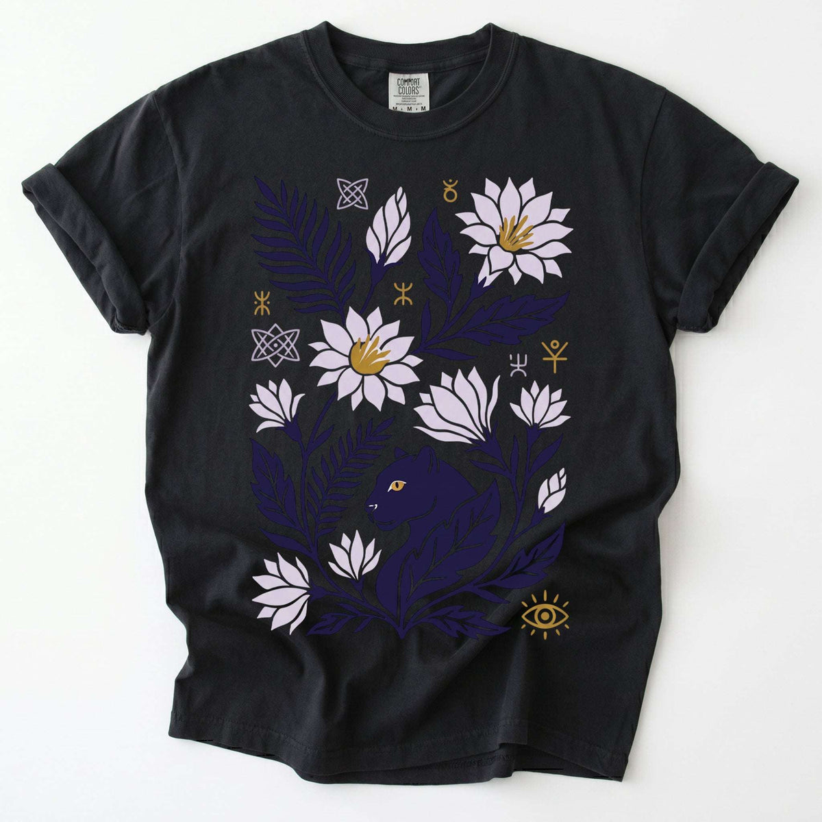 Mystical Panther & Lotus Vintage Washed T-Shirt