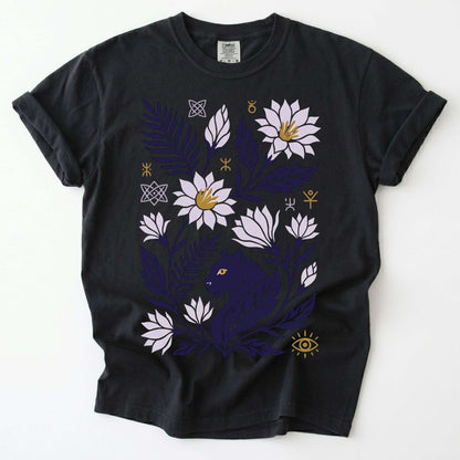 Mystical Panther & Lotus Vintage Washed T-Shirt