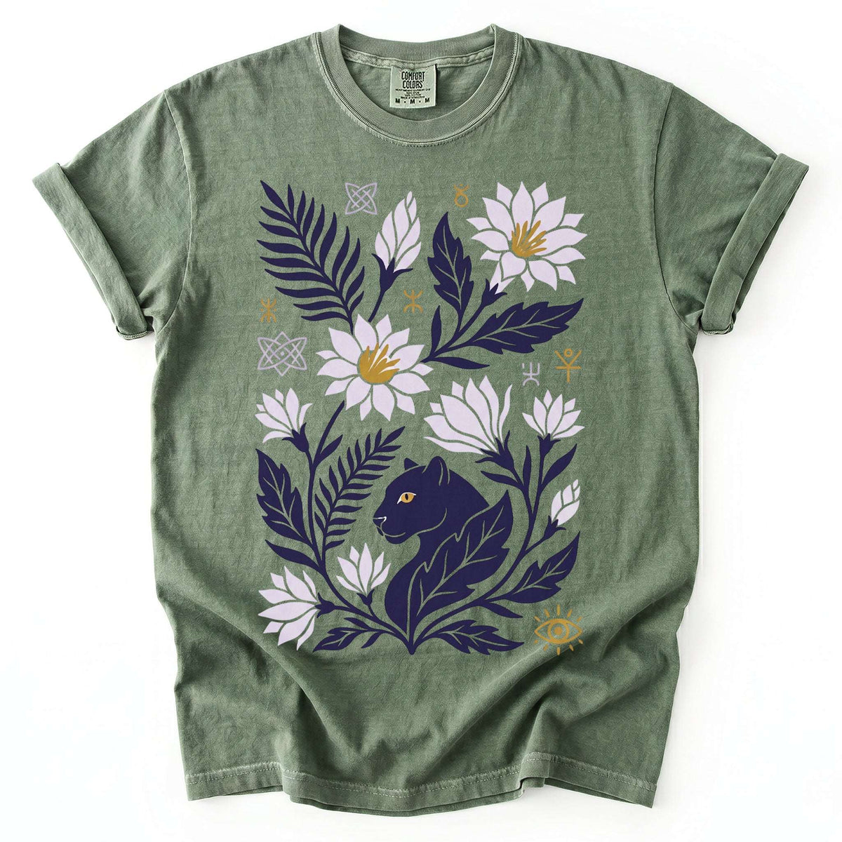 Mystical Panther & Lotus Vintage Washed T-Shirt