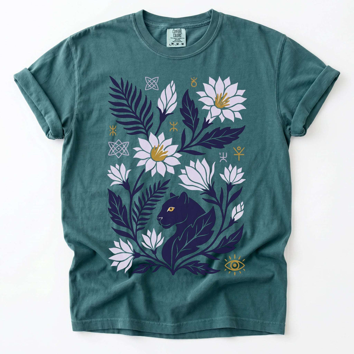 Mystical Panther & Lotus Vintage Washed T-Shirt