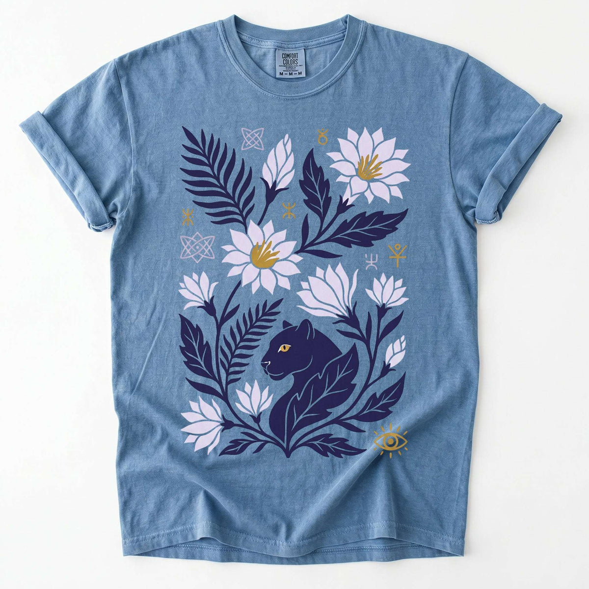 Mystical Panther & Lotus Vintage Washed T-Shirt