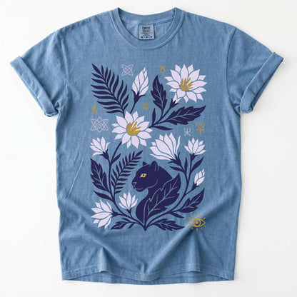 Mystical Panther & Lotus Vintage Washed T-Shirt