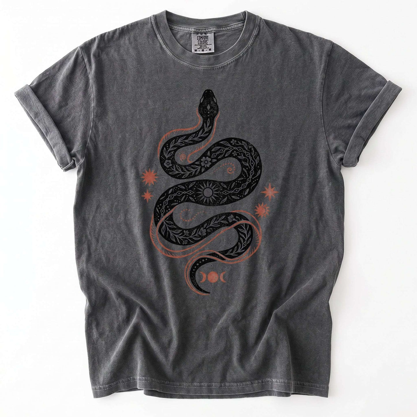 Mystical Celestial Snake Vintage Washed T-Shirt