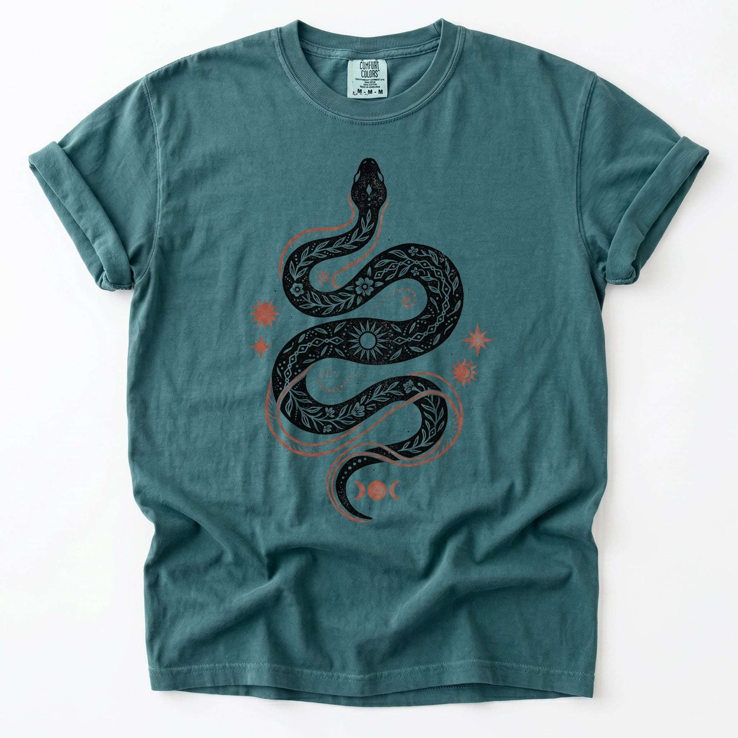 Mystical Celestial Snake Vintage Washed T-Shirt