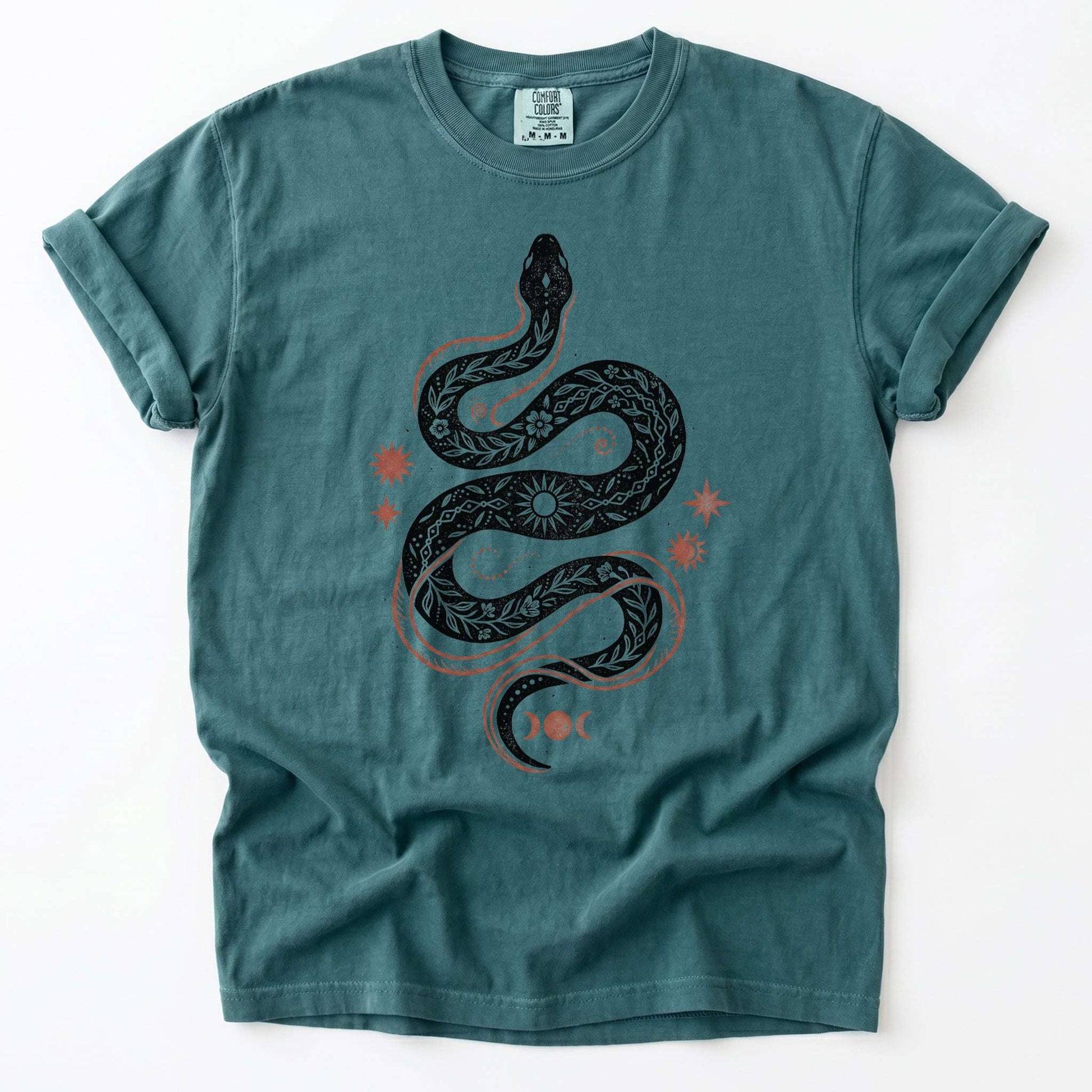 Mystical Celestial Snake Vintage Washed T-Shirt