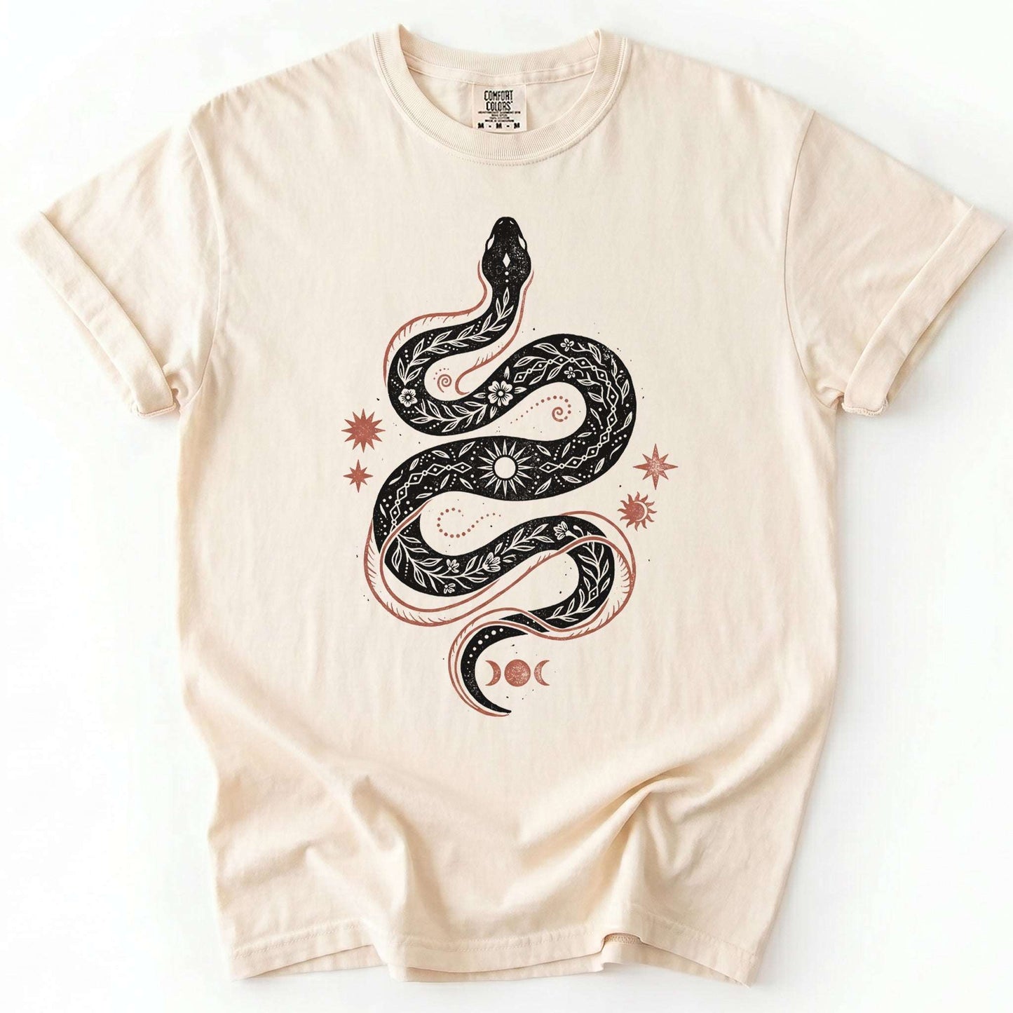 Mystical Celestial Snake Vintage Washed T-Shirt