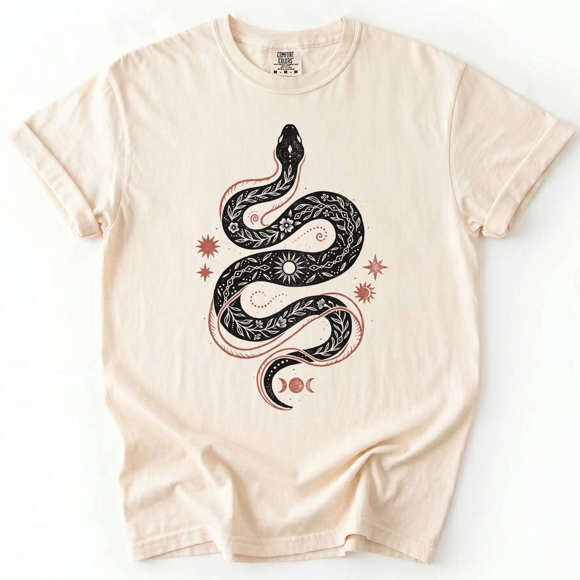 Mystical Celestial Snake Vintage Washed T-Shirt