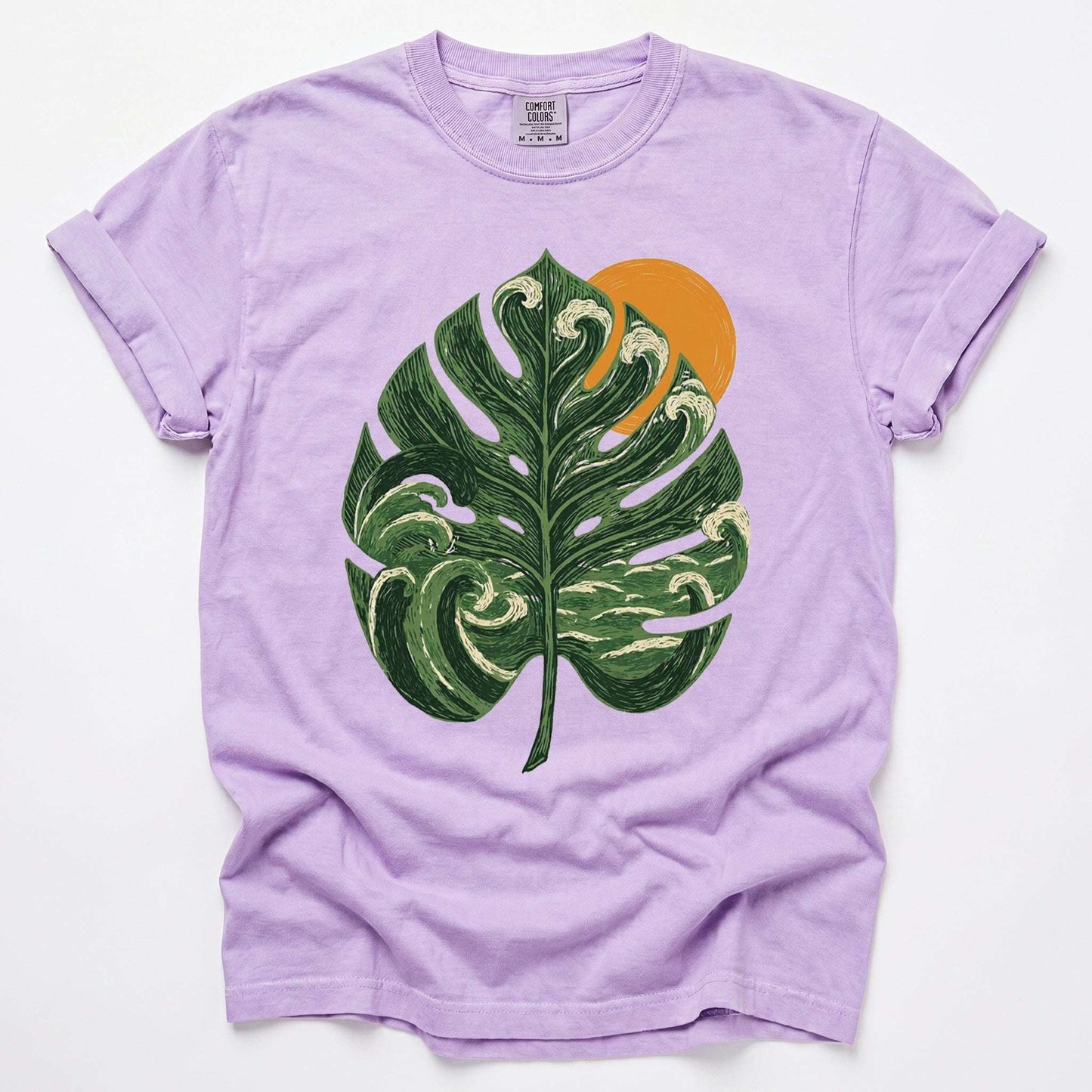 Ocean Wave Monstera Vintage Washed T-Shirt