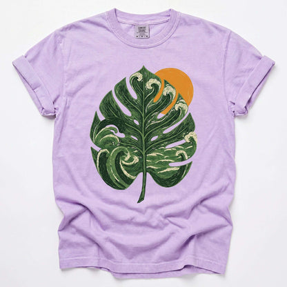 Ocean Wave Monstera Vintage Washed T-Shirt