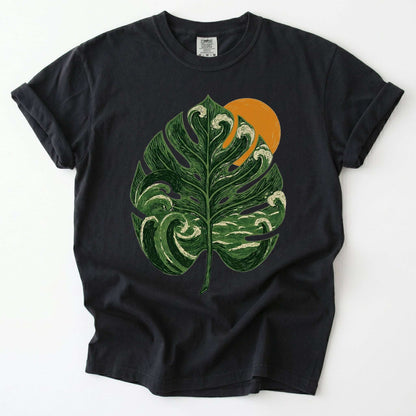 Ocean Wave Monstera Vintage Washed T-Shirt
