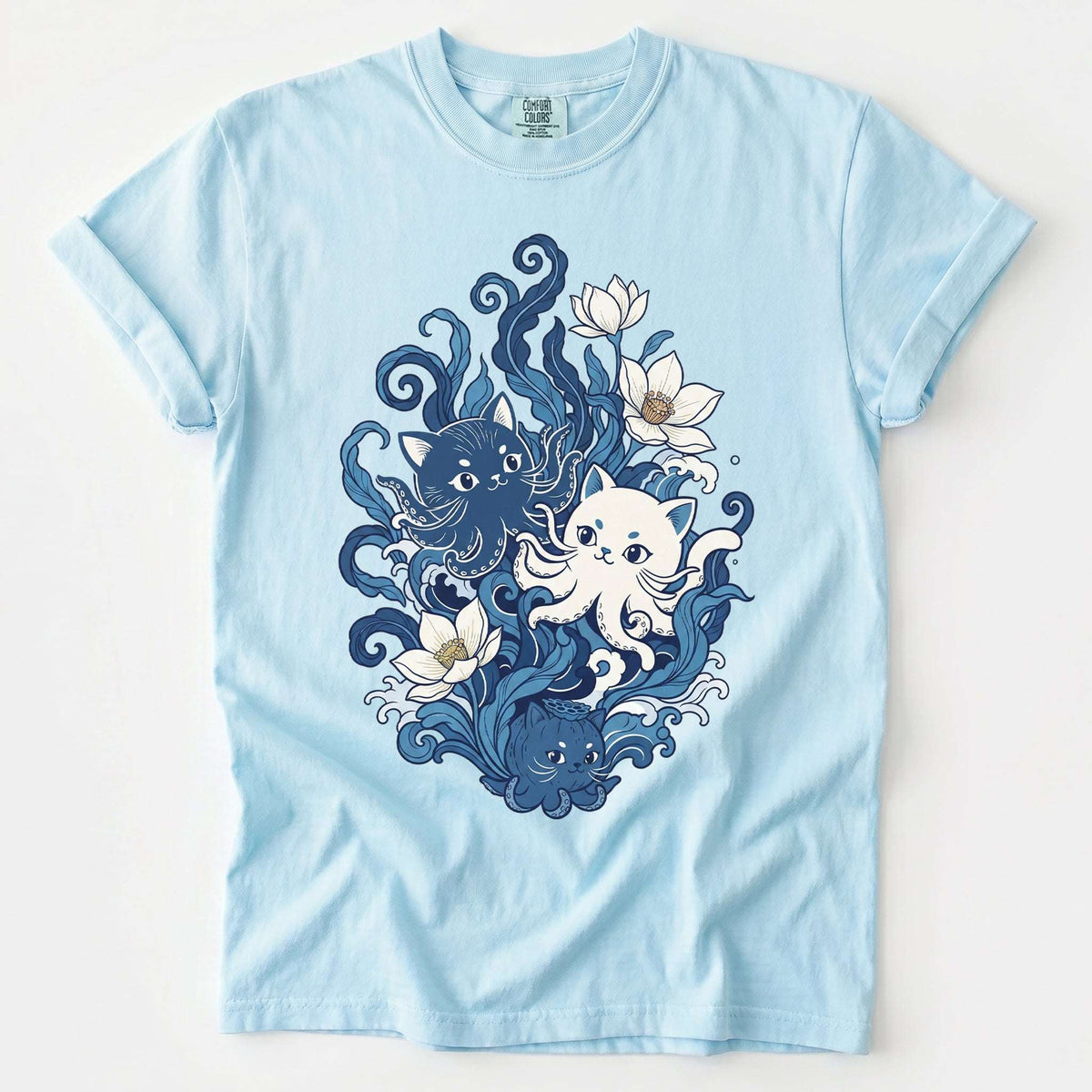 Ocean Wave Octocat Vintage Washed T-Shirt