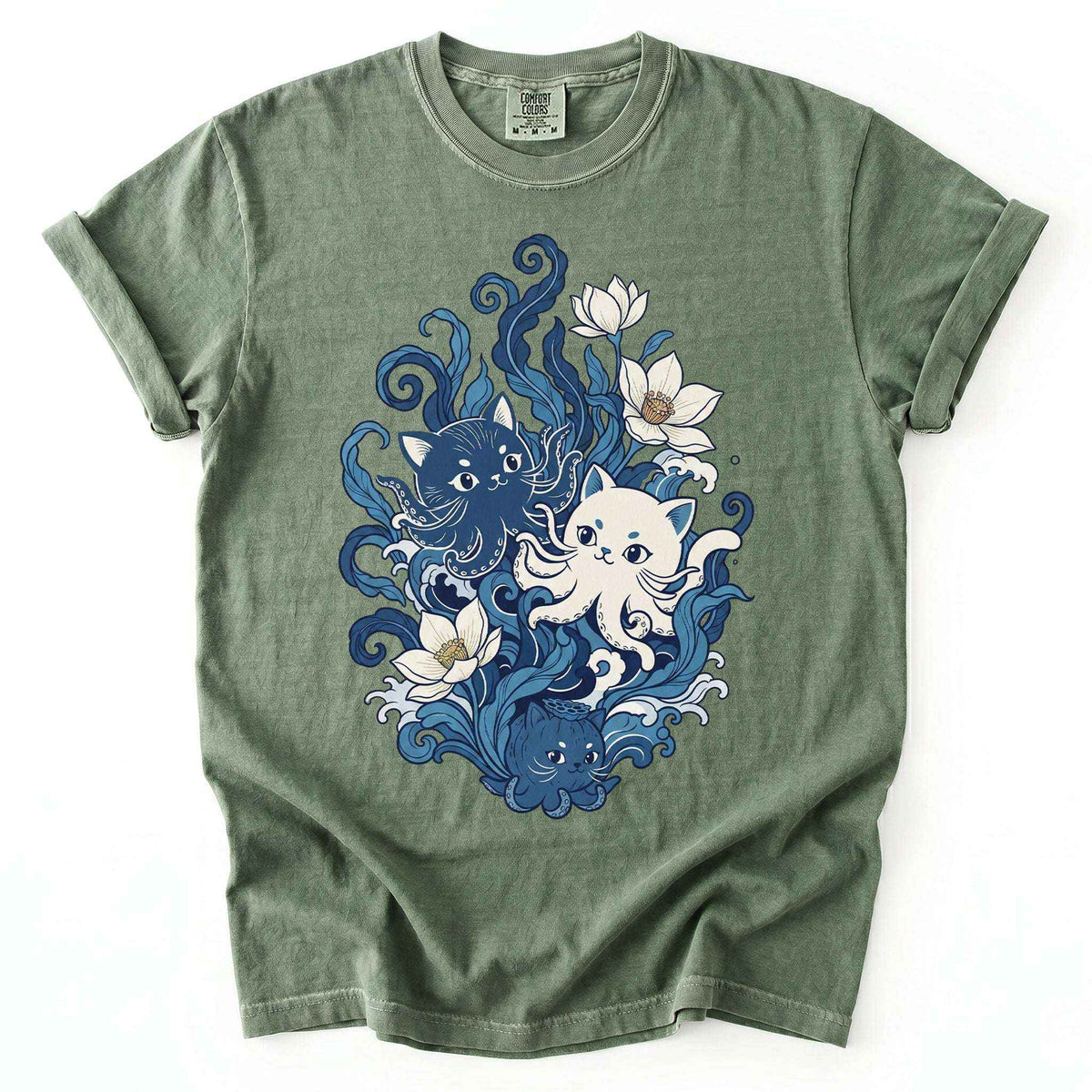 Ocean Wave Octocat Vintage Washed T-Shirt