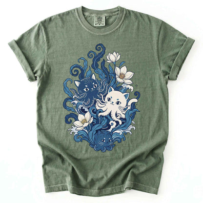 Ocean Wave Octocat Vintage Washed T-Shirt