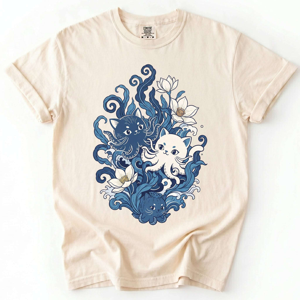 Ocean Wave Octocat Vintage Washed T-Shirt