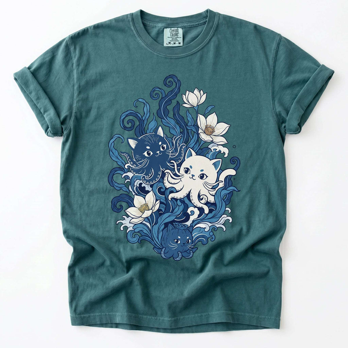 Ocean Wave Octocat Vintage Washed T-Shirt