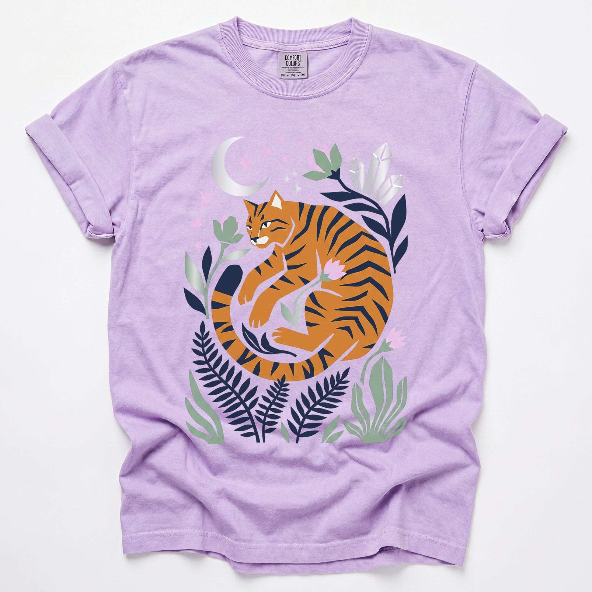 Botanical Cat Vintage Washed T-Shirt