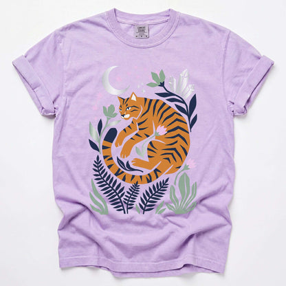 Botanical Cat Vintage Washed T-Shirt