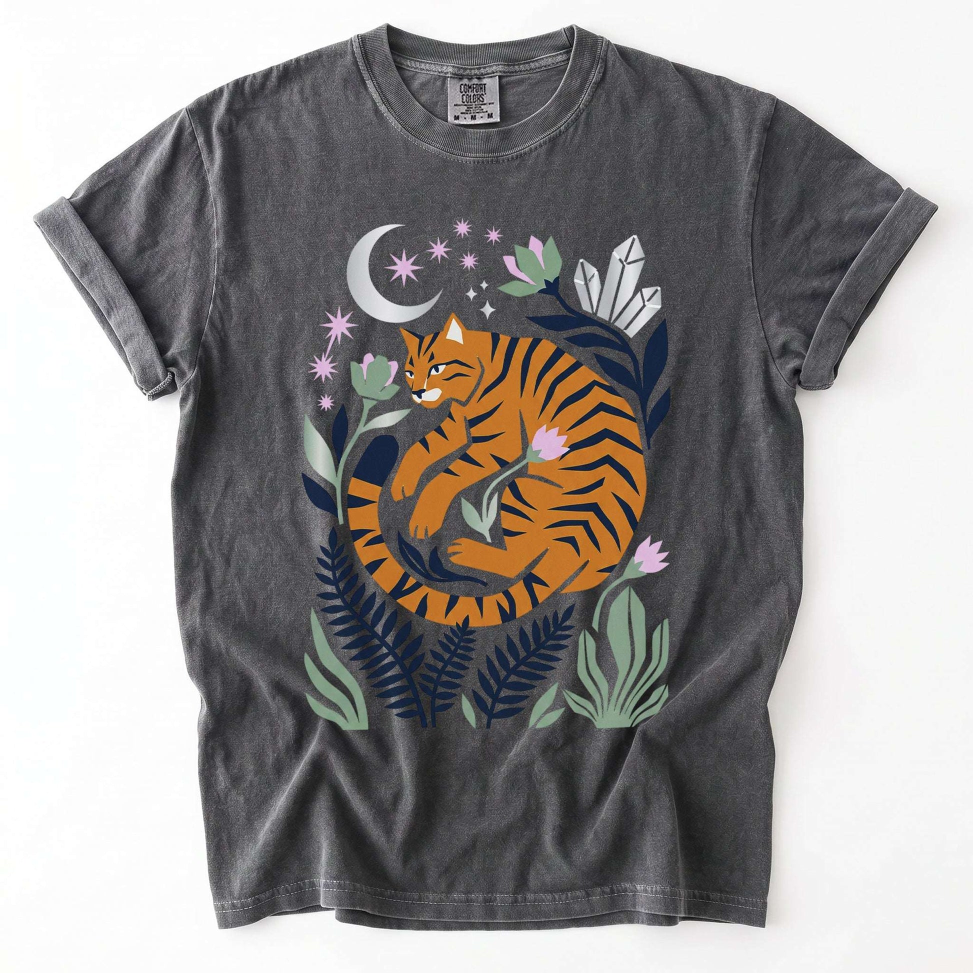 Botanical Cat Vintage Washed T-Shirt