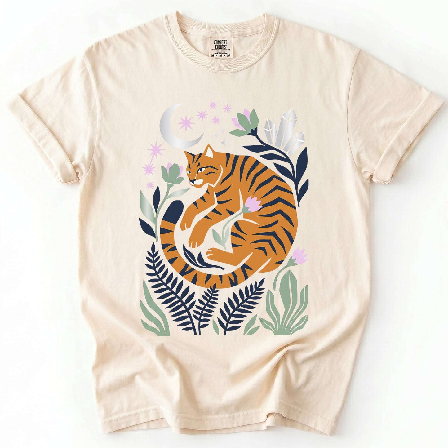 Botanical Cat Vintage Washed T-Shirt