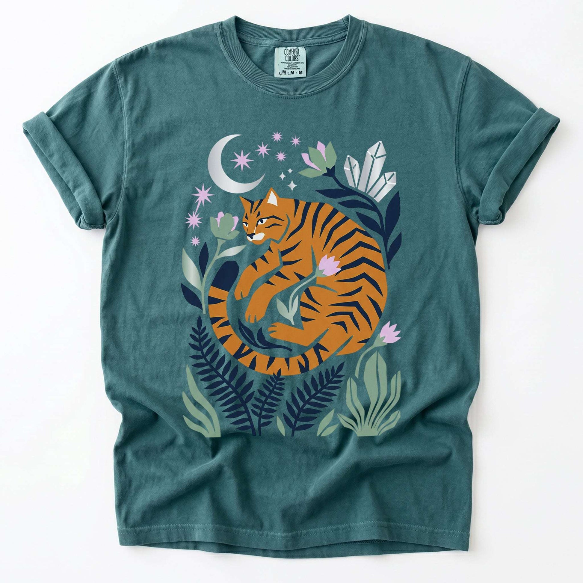 Botanical Cat Vintage Washed T-Shirt