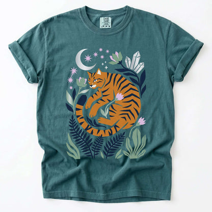 Botanical Cat Vintage Washed T-Shirt