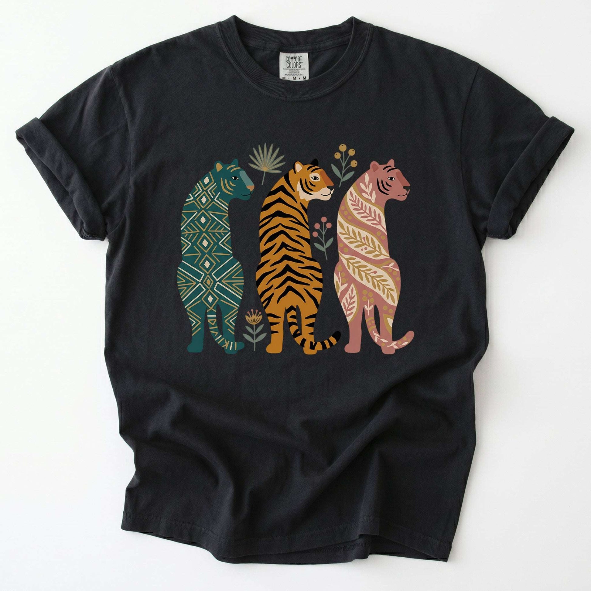Patterned Tigers Trio Vintage Washed T-Shirt