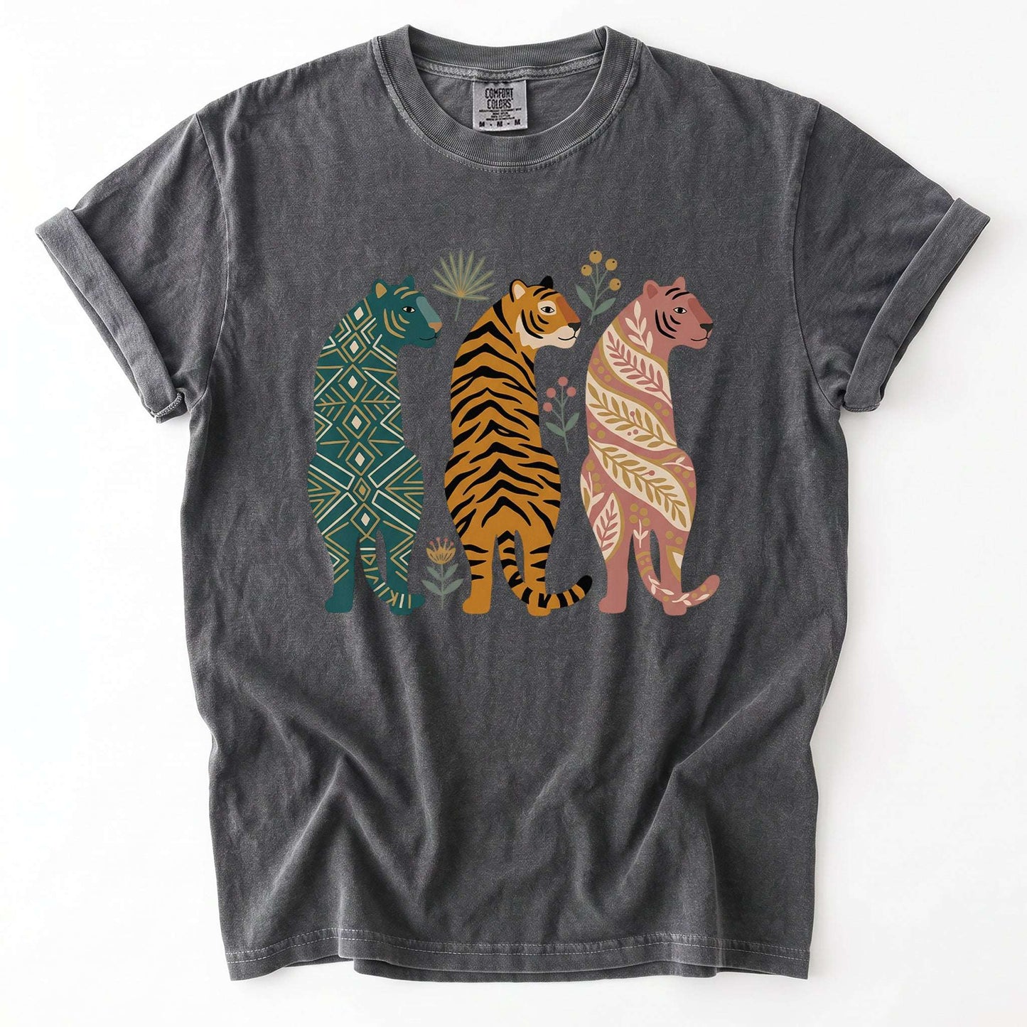 Patterned Tigers Trio Vintage Washed T-Shirt