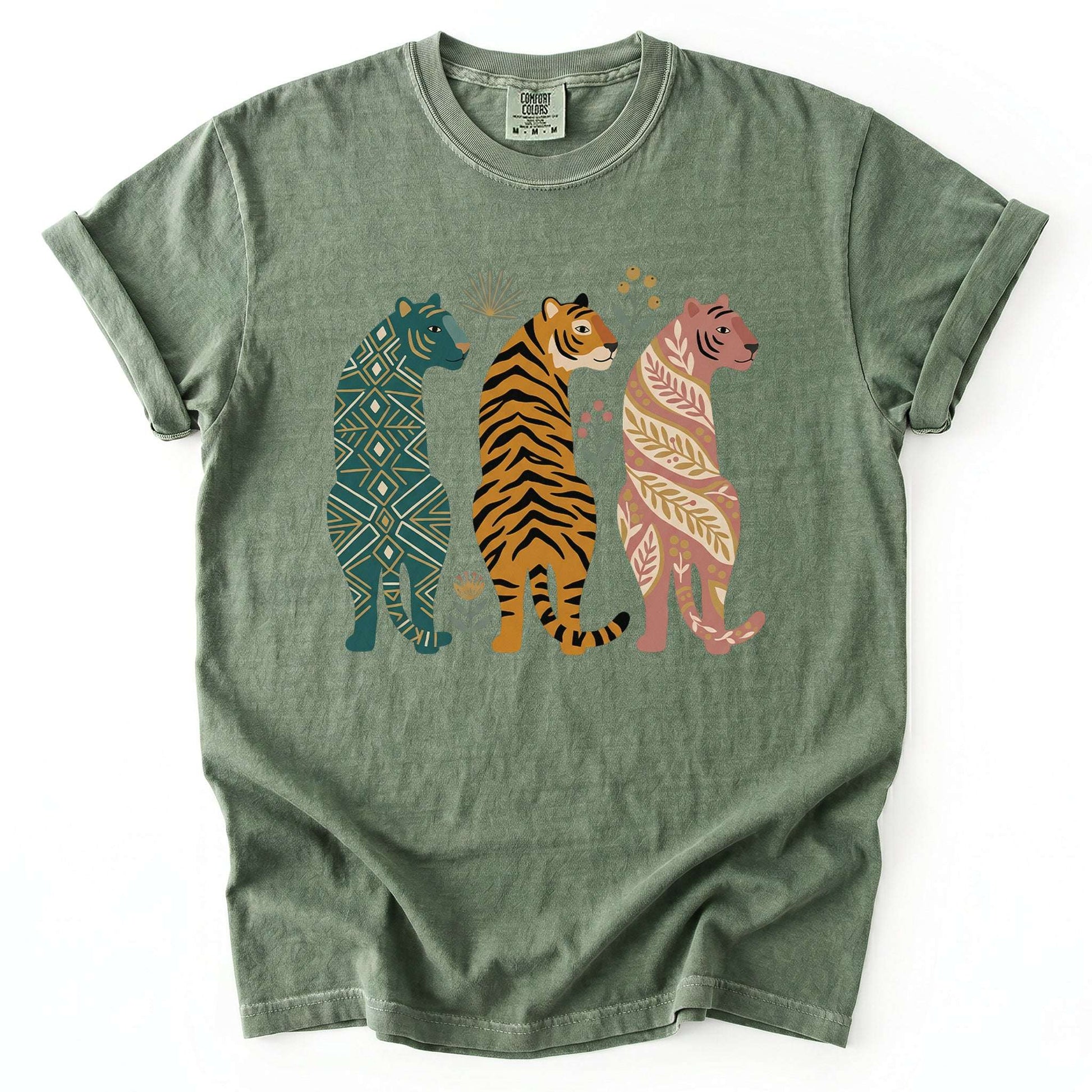 Patterned Tigers Trio Vintage Washed T-Shirt
