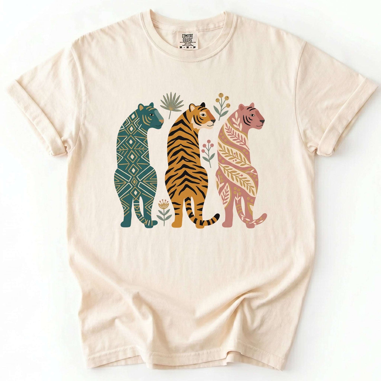 Patterned Tigers Trio Vintage Washed T-Shirt