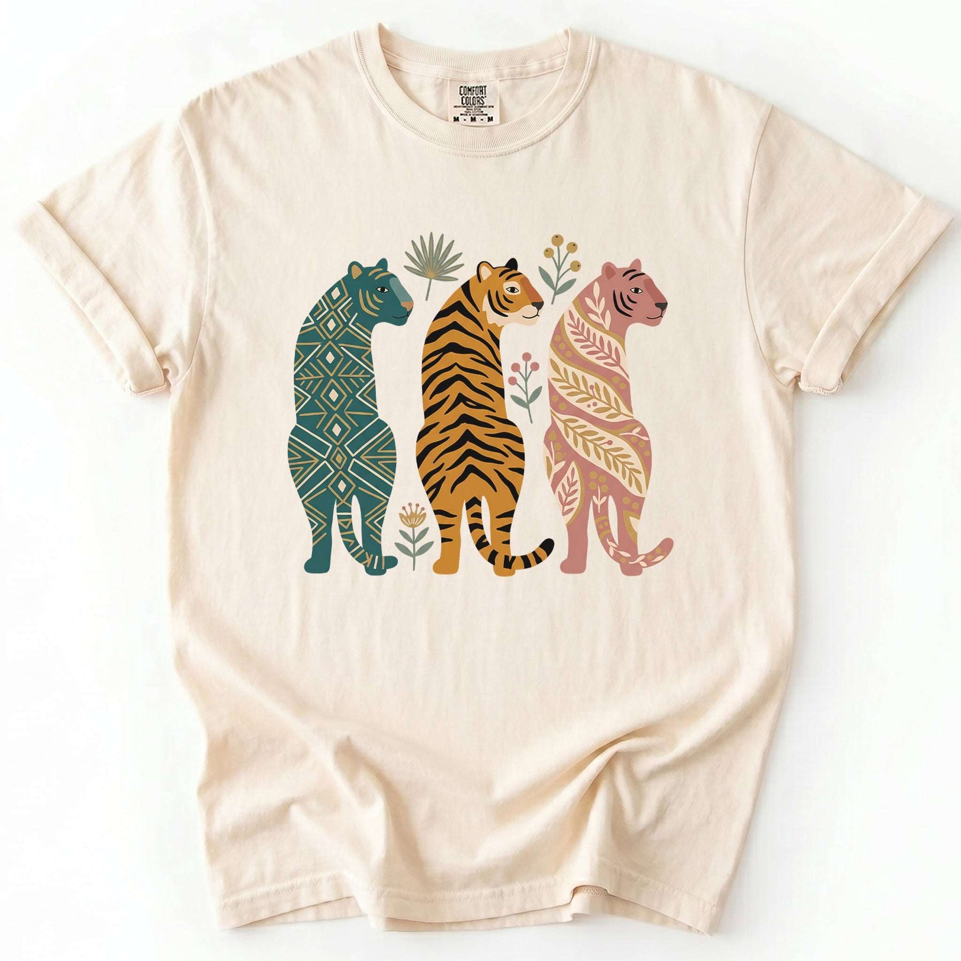 Patterned Tigers Trio Vintage Washed T-Shirt