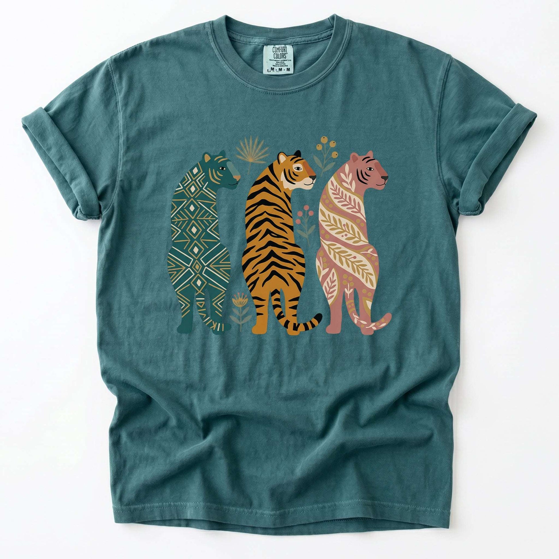 Patterned Tigers Trio Vintage Washed T-Shirt
