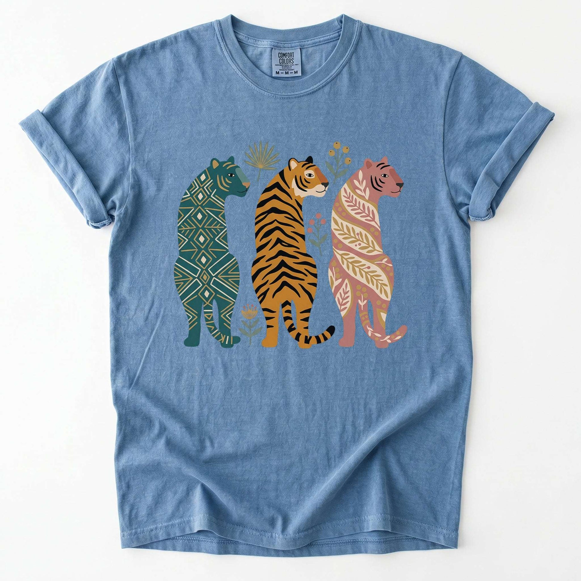 Patterned Tigers Trio Vintage Washed T-Shirt