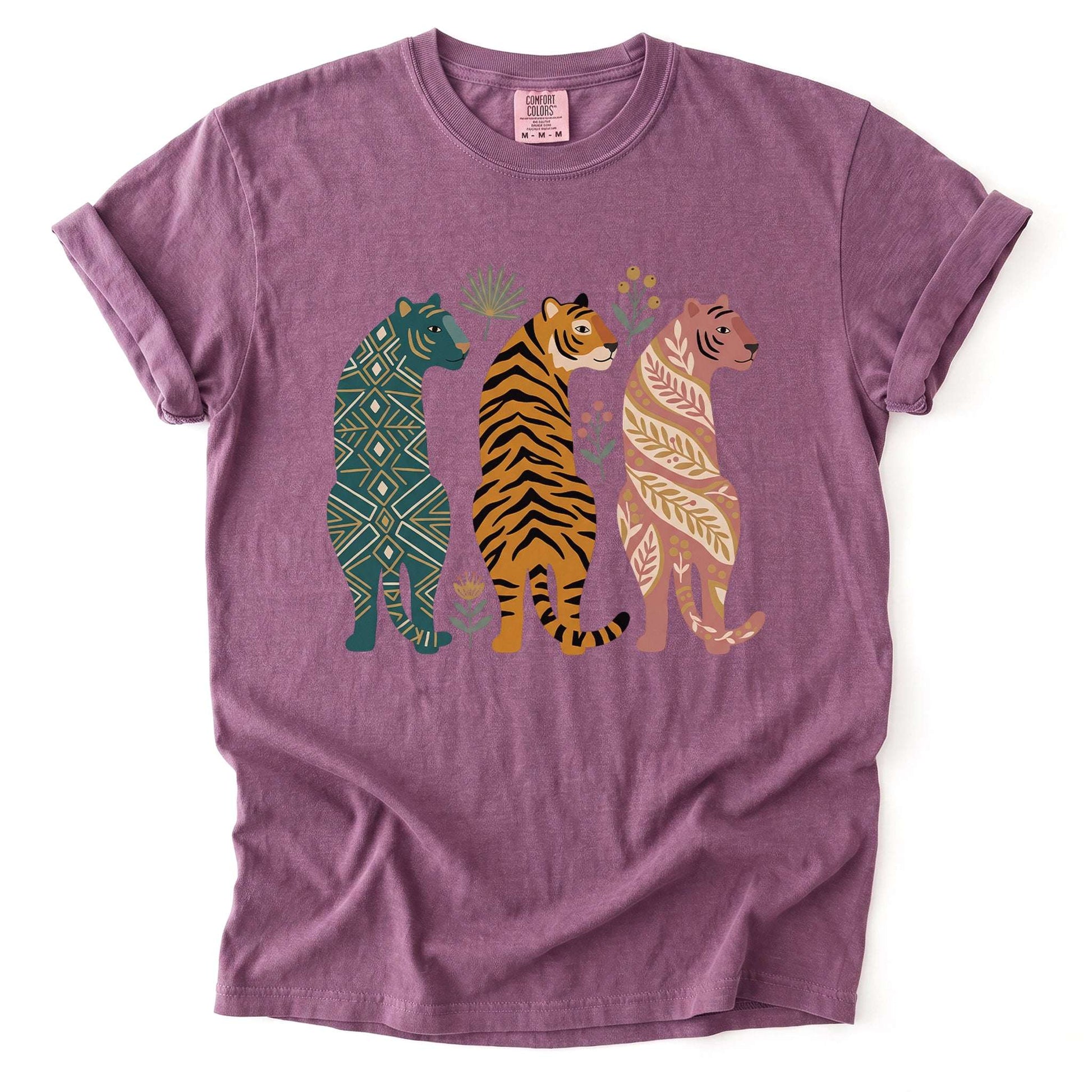 Patterned Tigers Trio Vintage Washed T-Shirt