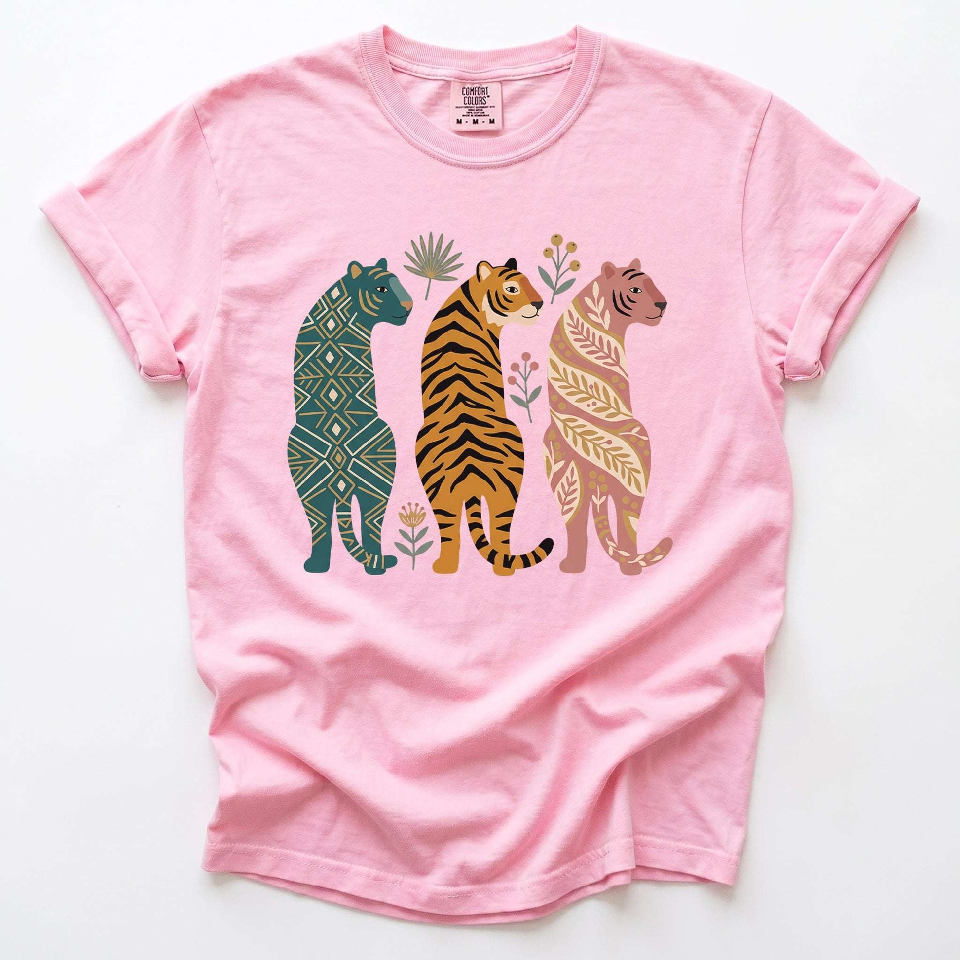 Patterned Tigers Trio Vintage Washed T-Shirt