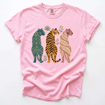 Patterned Tigers Trio Vintage Washed T-Shirt