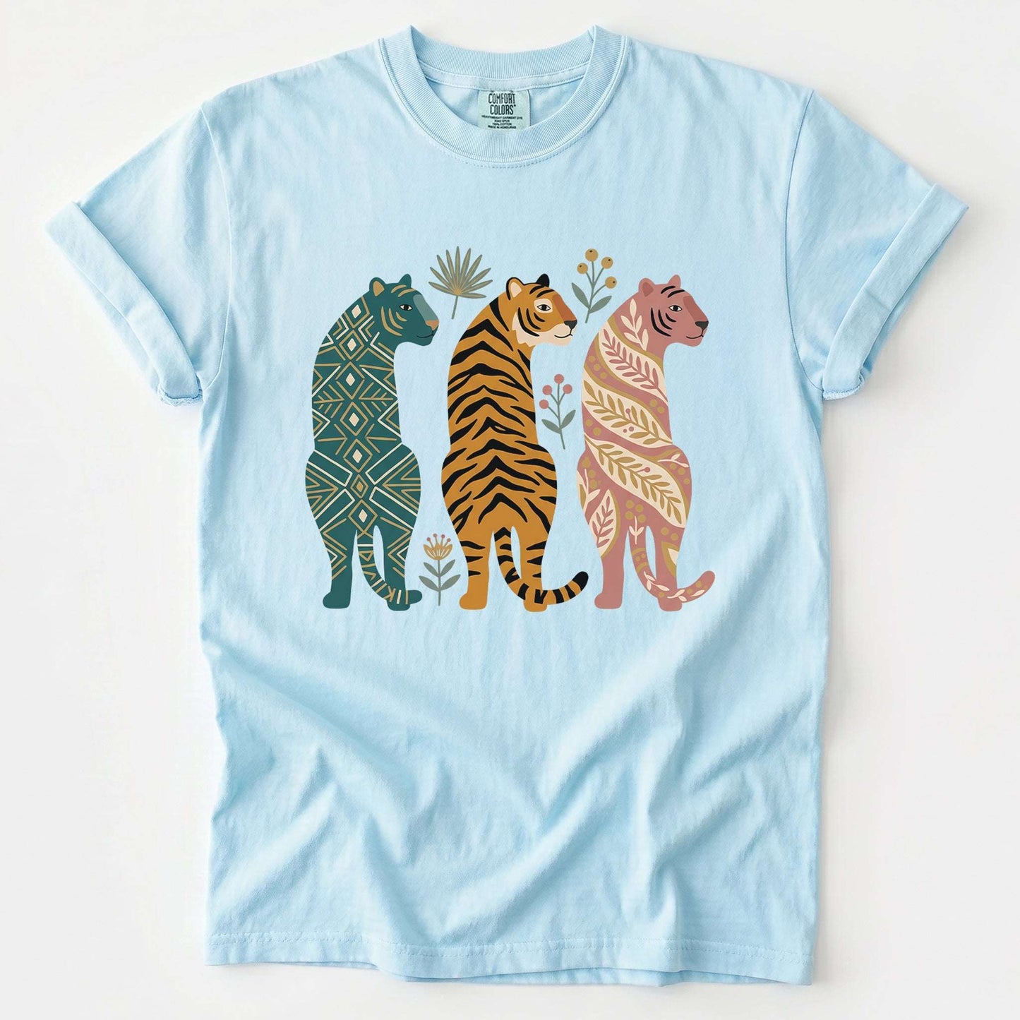 Patterned Tigers Trio Vintage Washed T-Shirt