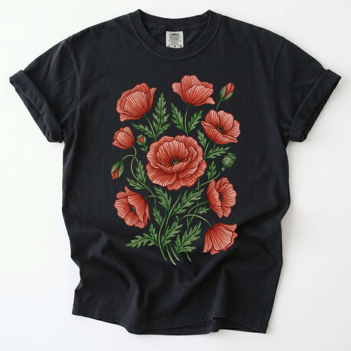 Red Poppy Vintage Washed T-Shirt