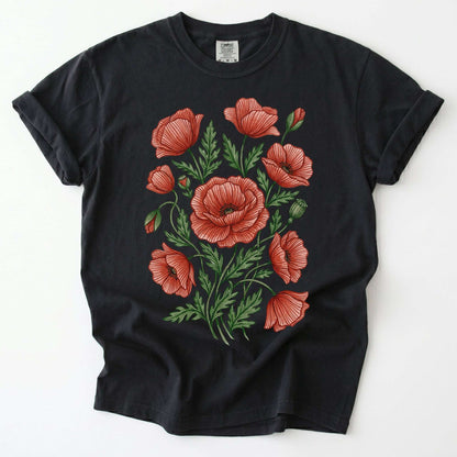 Red Poppy Vintage Washed T-Shirt